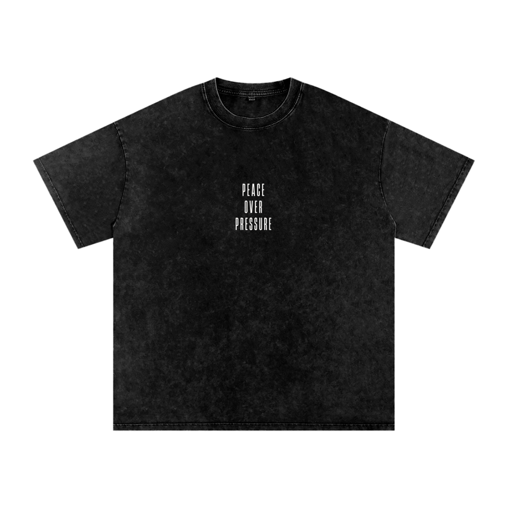Peace Over Pressure Snow Washed Oversized Cotton T-Shirt