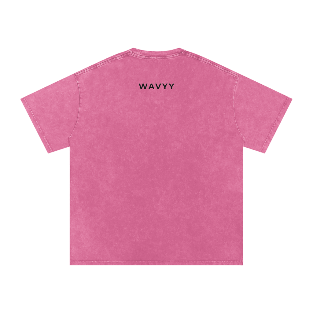 Stay Wavyy Snow Washed Oversized Cotton T-Shirt