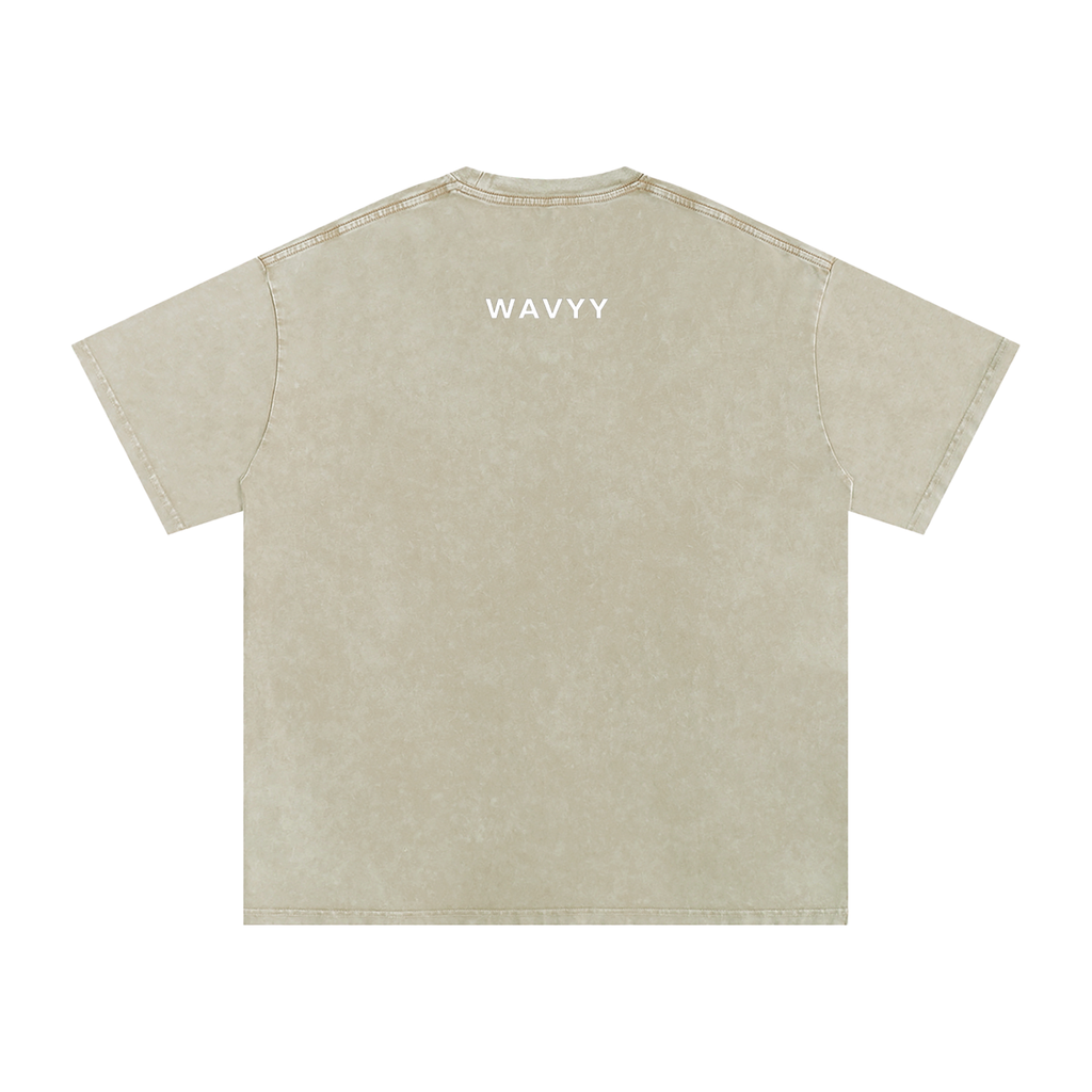 Teddy Bear Snow Washed Oversized Cotton T-Shirt