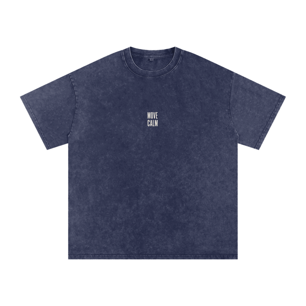 Move Calm Snow Washed Oversized Cotton T-Shirt