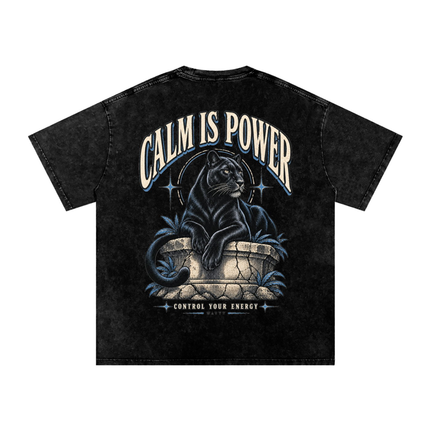 Calm Is Power Snow-Washed Oversized Tee