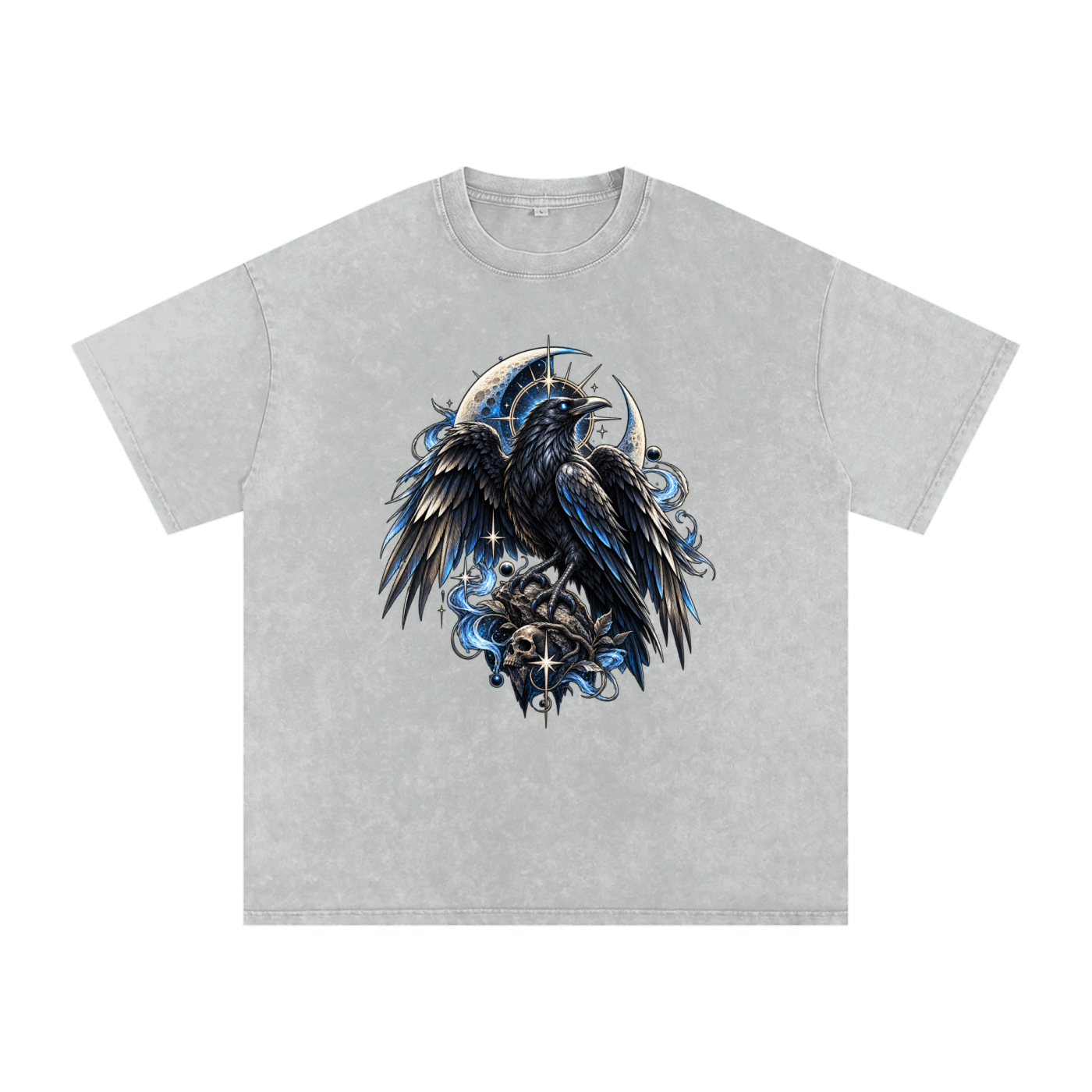 Black Eagle Snow Washed Oversized Cotton T-Shirt