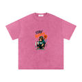 Stay Wavyy Snow Washed Oversized Cotton T-Shirt
