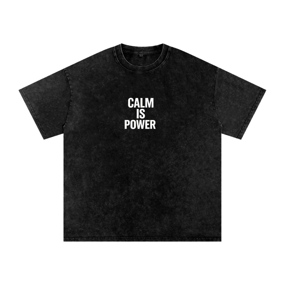Calm is Power Snow Washed Oversized Cotton T-Shirt