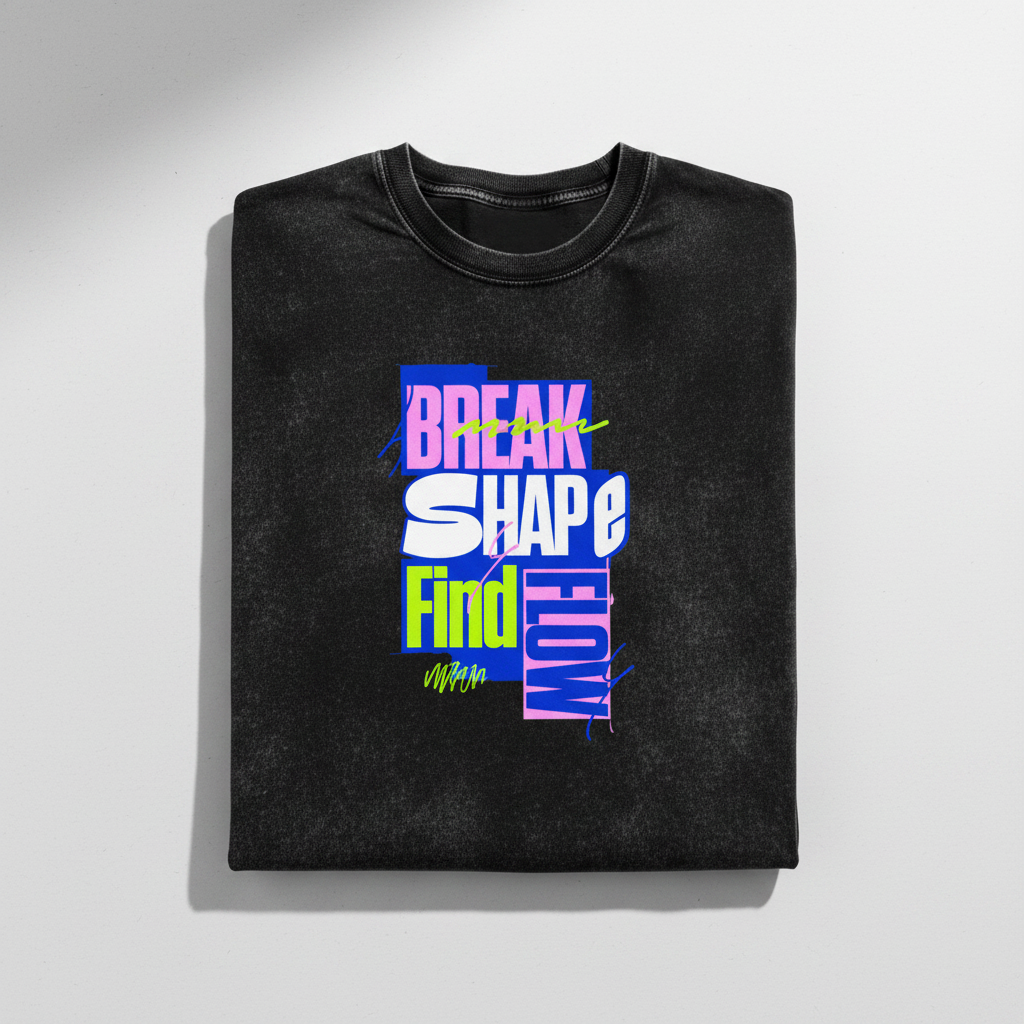 Break Shape Find Flow – Black Folded