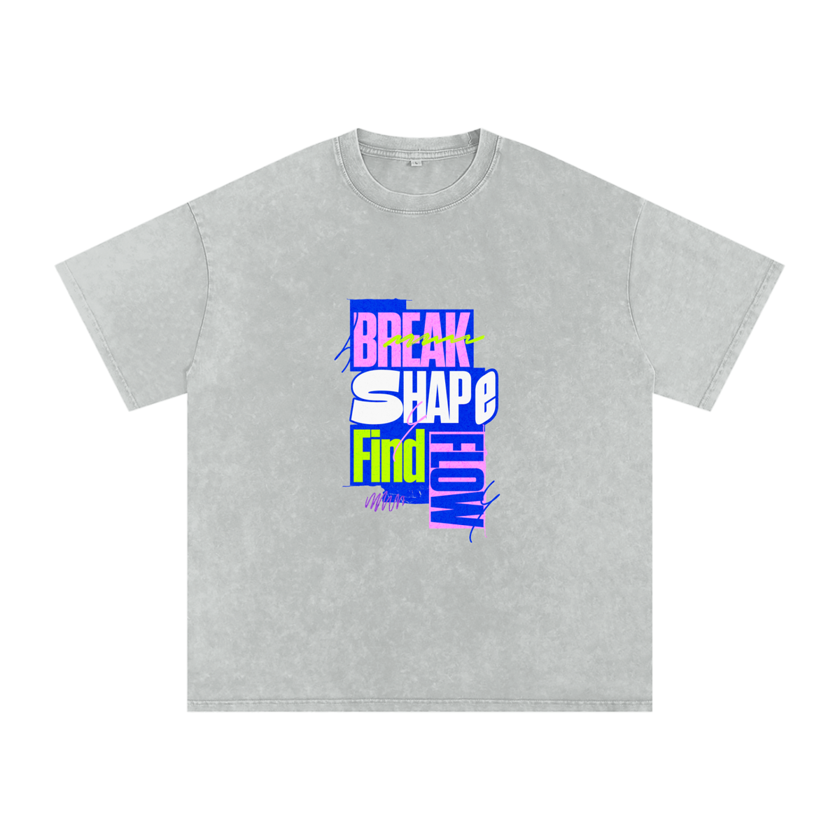 Break Shape Find Flow Snow Washed Oversized Cotton T-Shirt