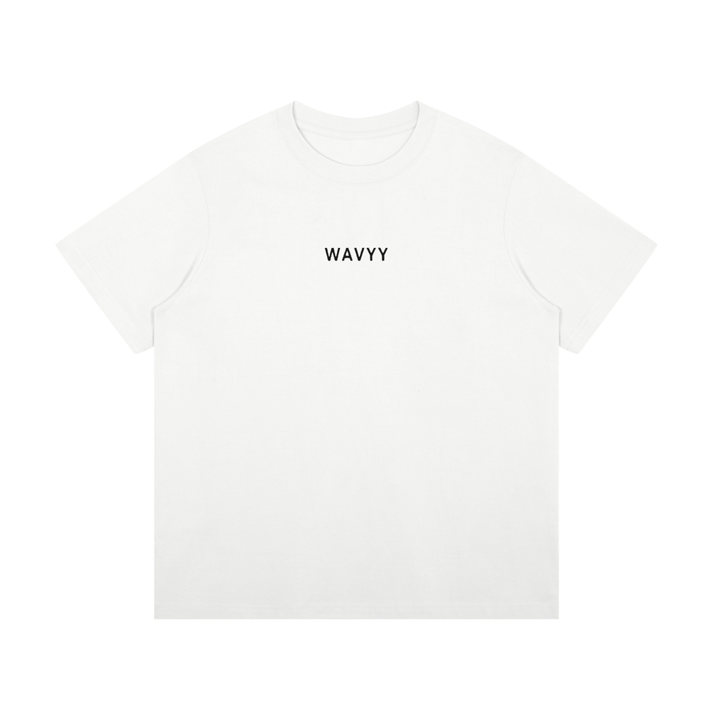 Wavyy Crest Heavyweight Tee – White