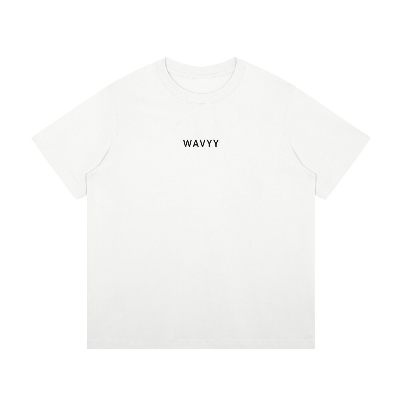 Wavyy Crest Heavyweight Tee – White