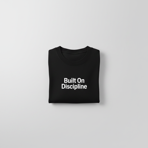 Discipline Tee – Folded Flat-Lay