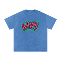Wavyy Flame Snow Washed Oversized Cotton T-Shirt