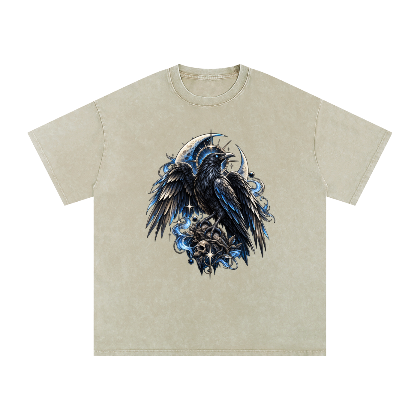 Black Eagle Snow Washed Oversized Cotton T-Shirt