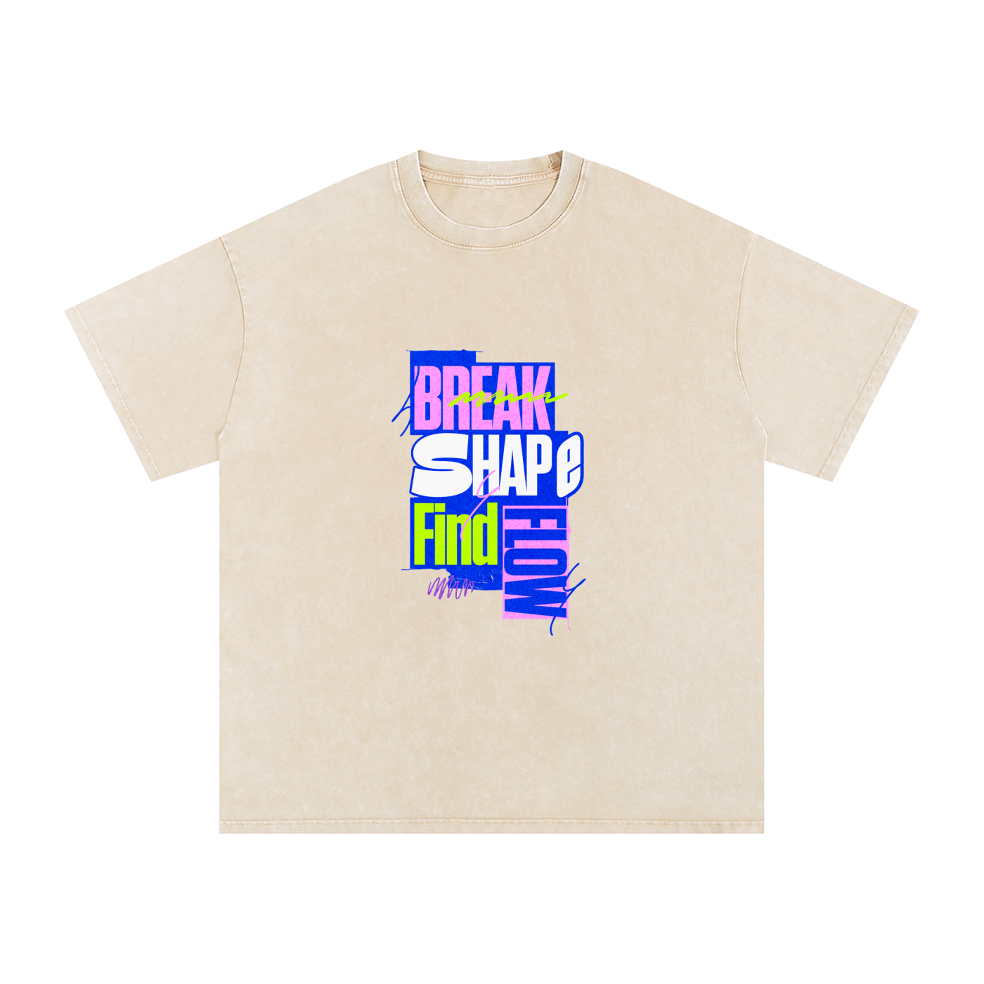 Break Shape Find Flow Snow Washed Oversized Cotton T-Shirt