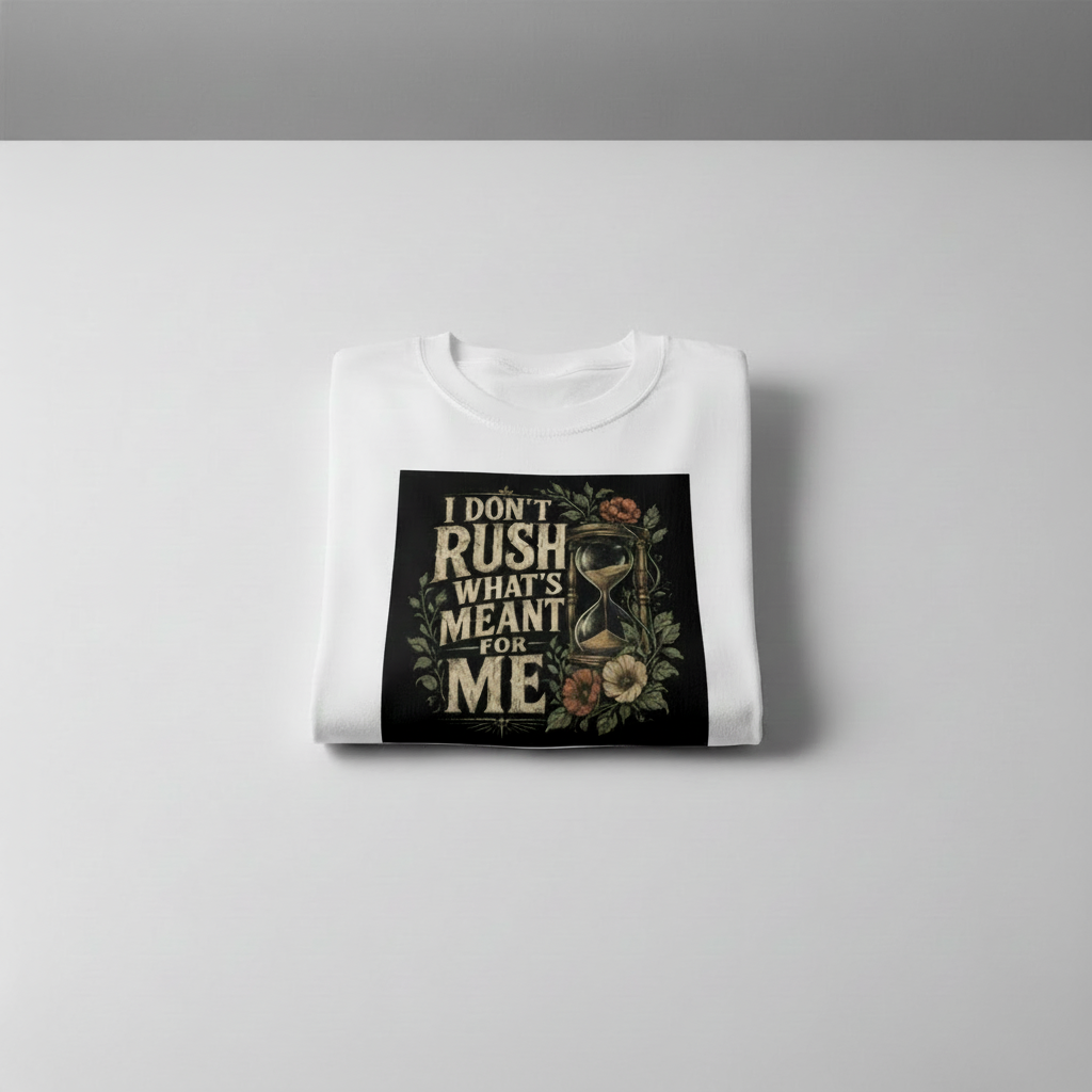 I Don't Rush Tee – Solid Grey Background