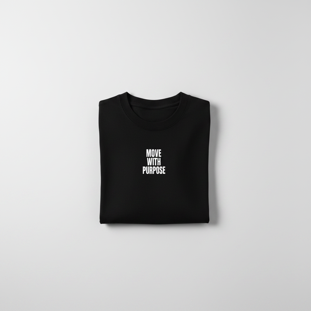 Move With Purpose Tee – Folded Flat-Lay