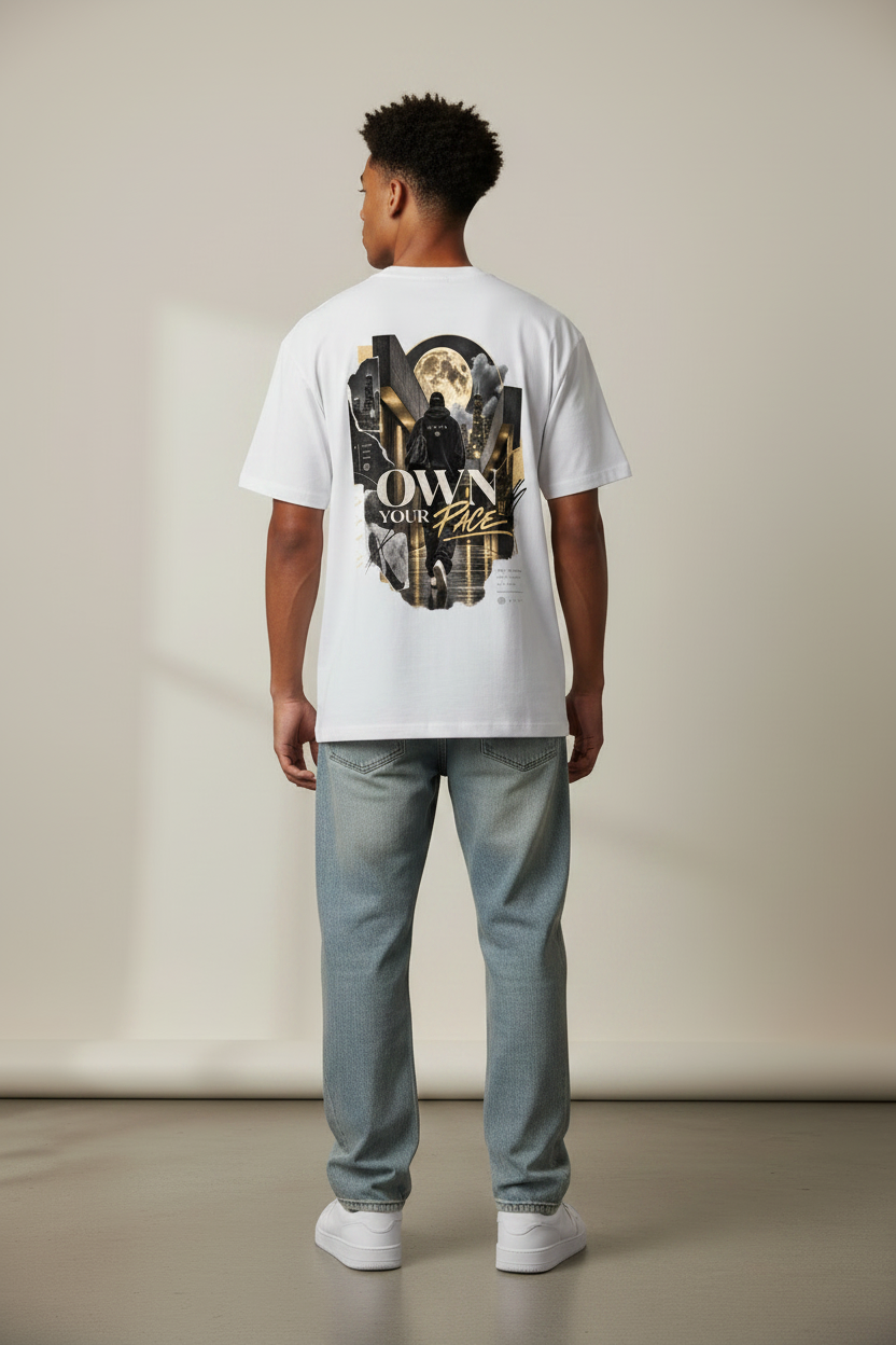 Own Your Pace Tee – Back Model