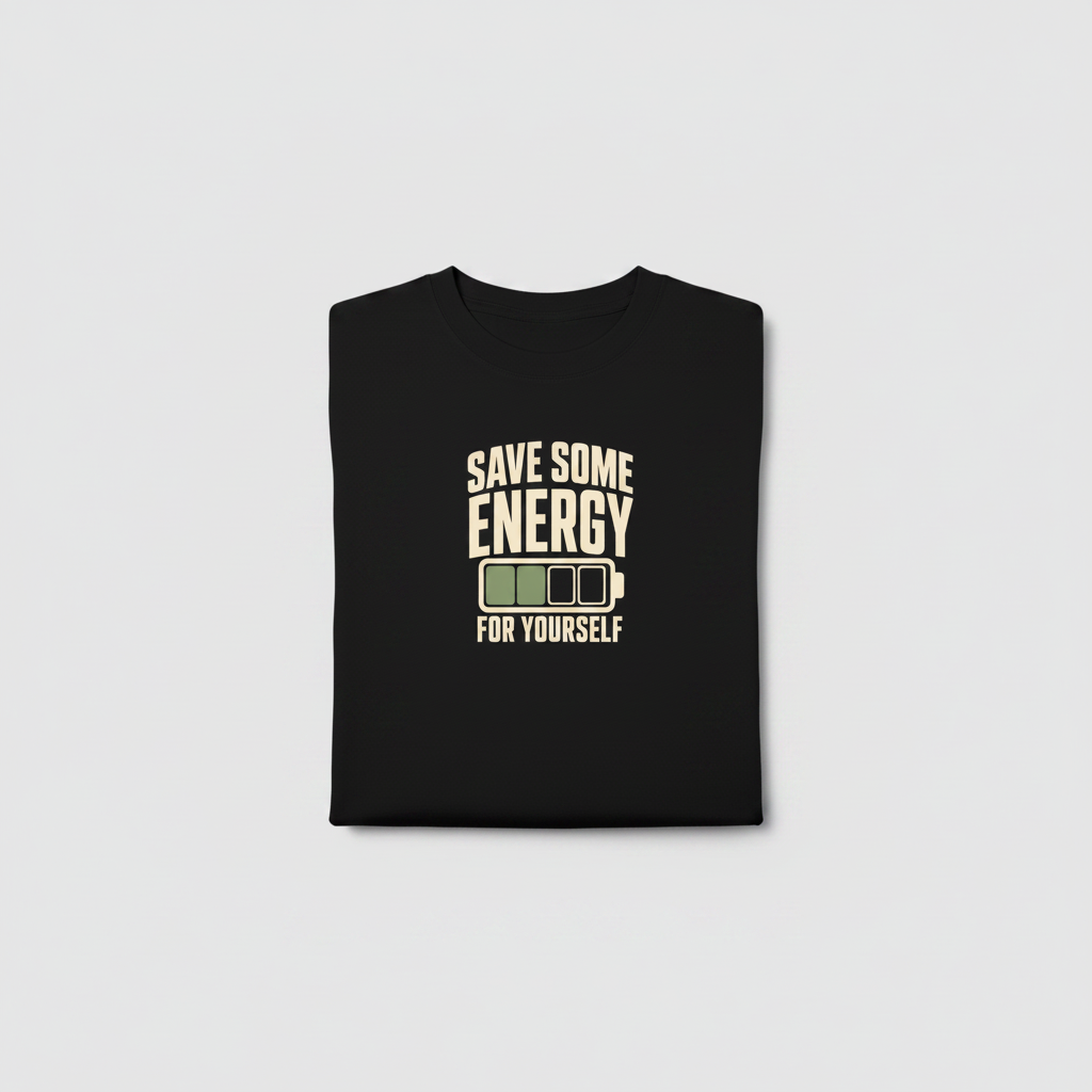 Save Some Energy For Yourself Tee – Folded Flat-Lay